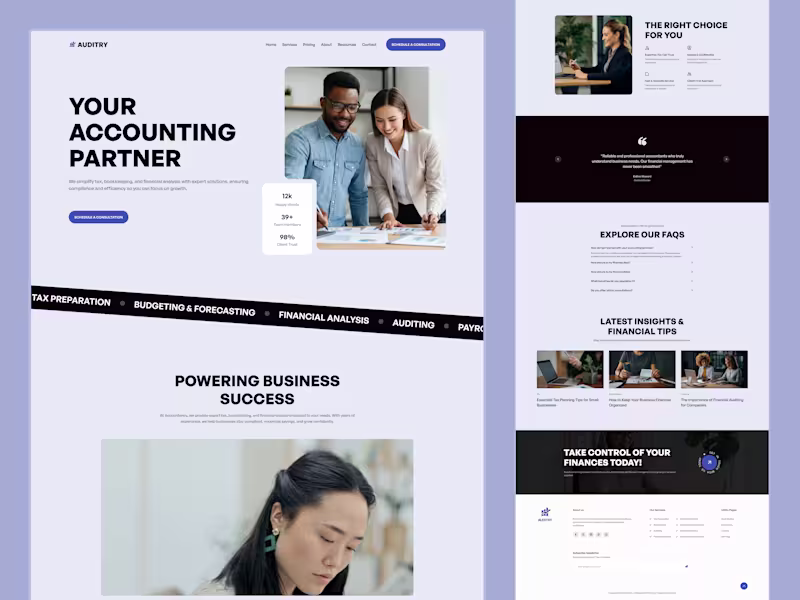 Cover image for Finance & Accounting Website Design - Auditry