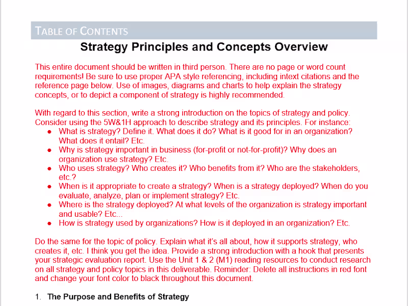 Cover image for Developing a Strategic Evaluation Report for an organization