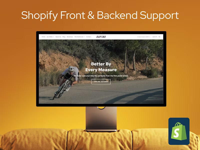 Cover image for Raptor Bikes: Shopify UX for a High-Ticket Store