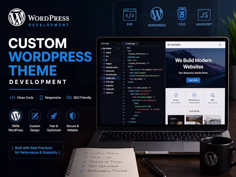 Cover image for Custom WordPress Theme Development