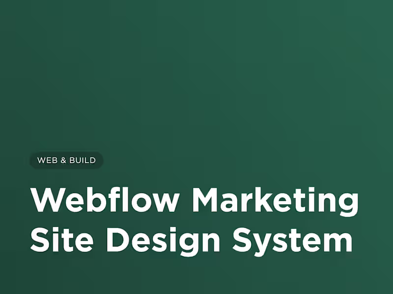 Cover image for Webflow Marketing Site Design System UI KIT