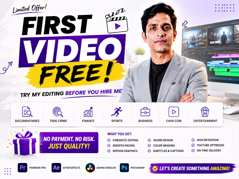 Cover image for First Video Edit FREE | Long-Form YouTube Editing