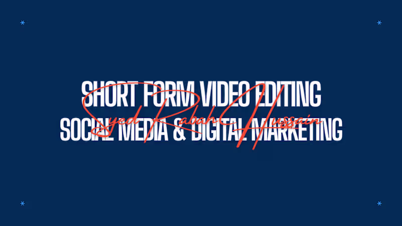 Cover image for Creative Video Editing for Social Media & Digital Marketing