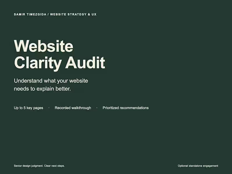 Cover image for Website Clarity Audit