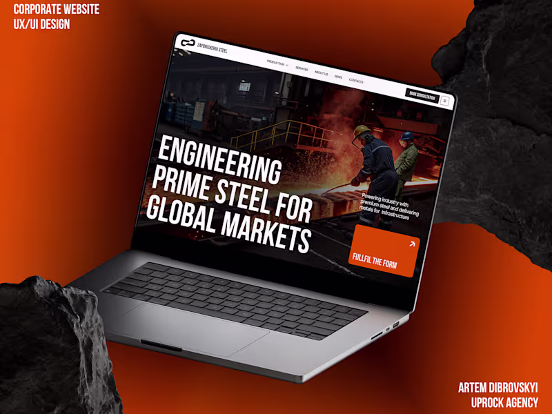 Cover image for ZAPORIZHZHIA STEEL | Corporate Website Design