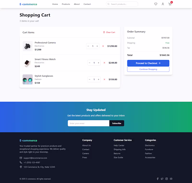 Cover image for Modern React E-Commerce Website