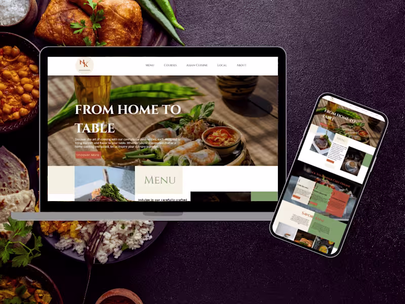 Cover image for Custom Food Website | Nourish Kitchen