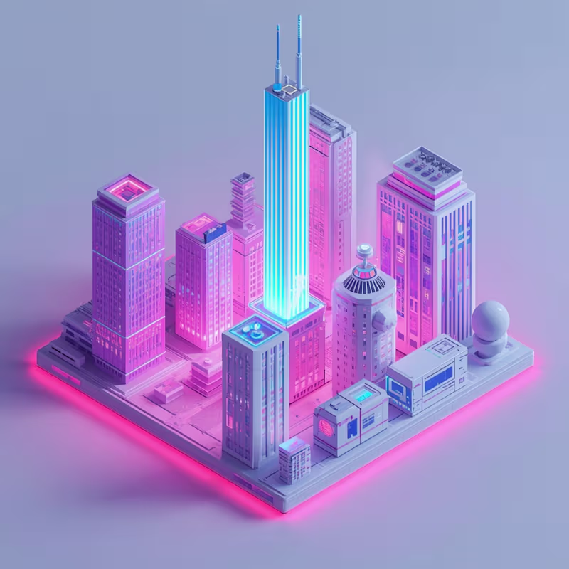 Cover image for Futuristic 3D isometric environment and