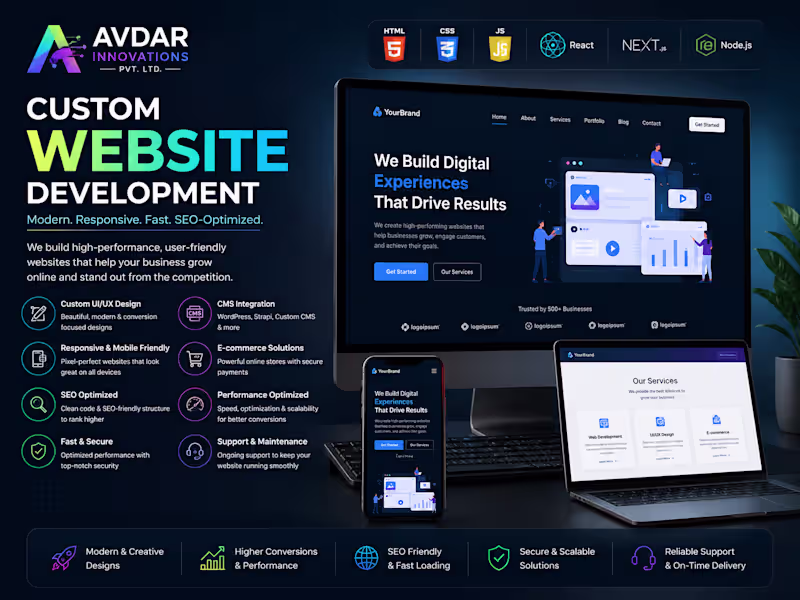 Cover image for Custom Business Website Development | Responsive & SEO-Optimized