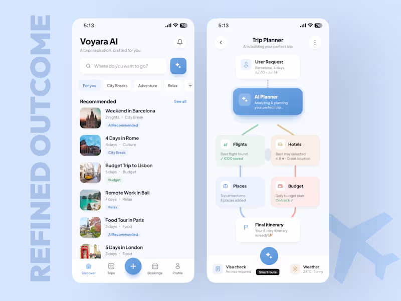 Cover image for ✈️ AI Travel App Concept
