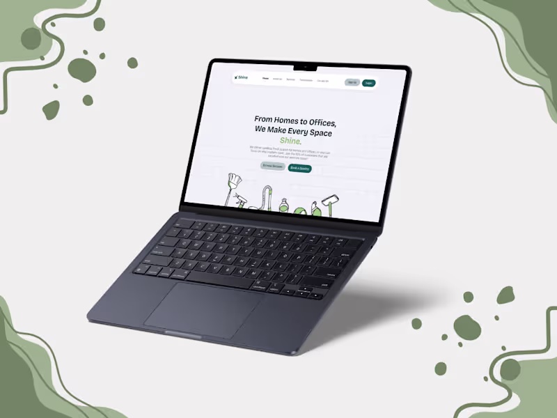 Cover image for Shine | A Cleaning Website Landing Page | UI