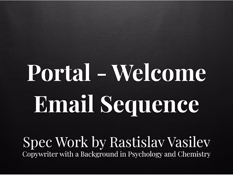 Cover image for Portal - Welcome Email Sequence;