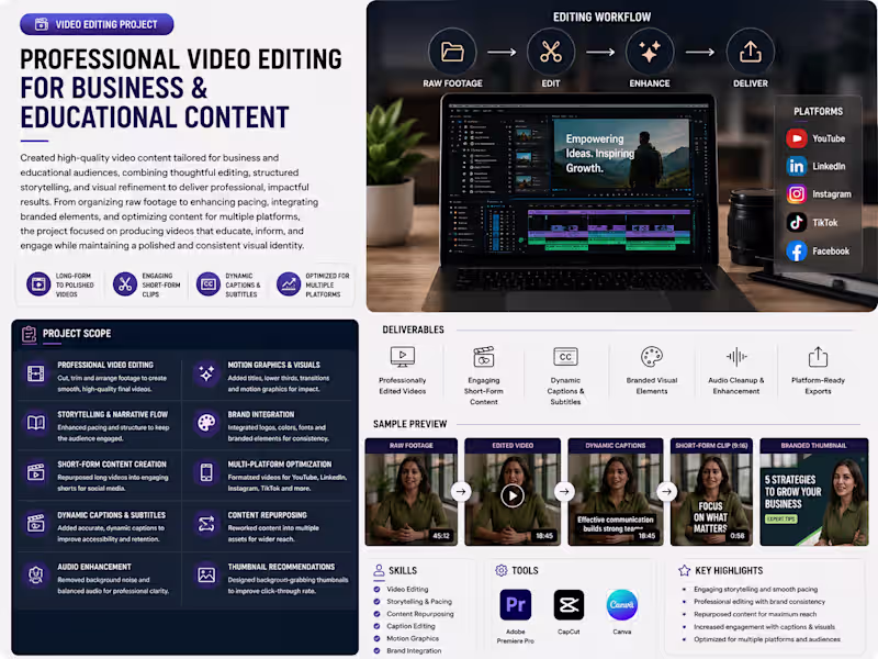 Cover image for Professional Video Editing for Business