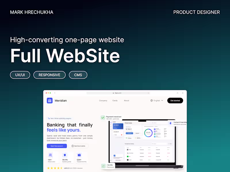 Cover image for Full Website Design • UX/UI