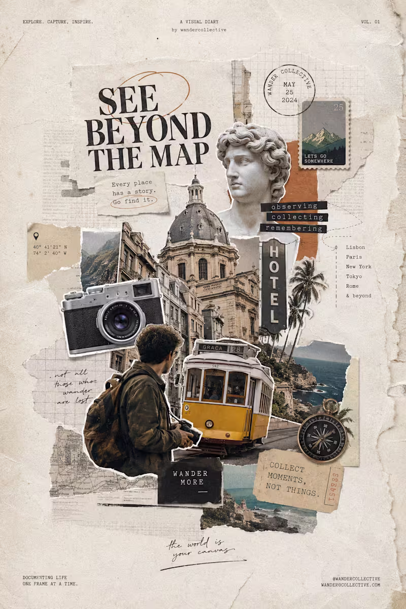 Cover image for Editorial Travel Collage Poster Design