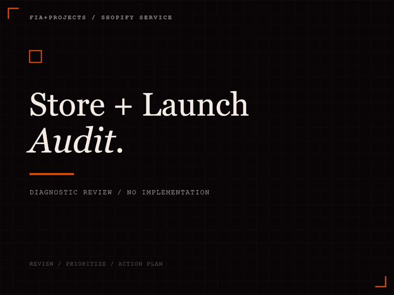 Cover image for Shopify Store + Launch Audit