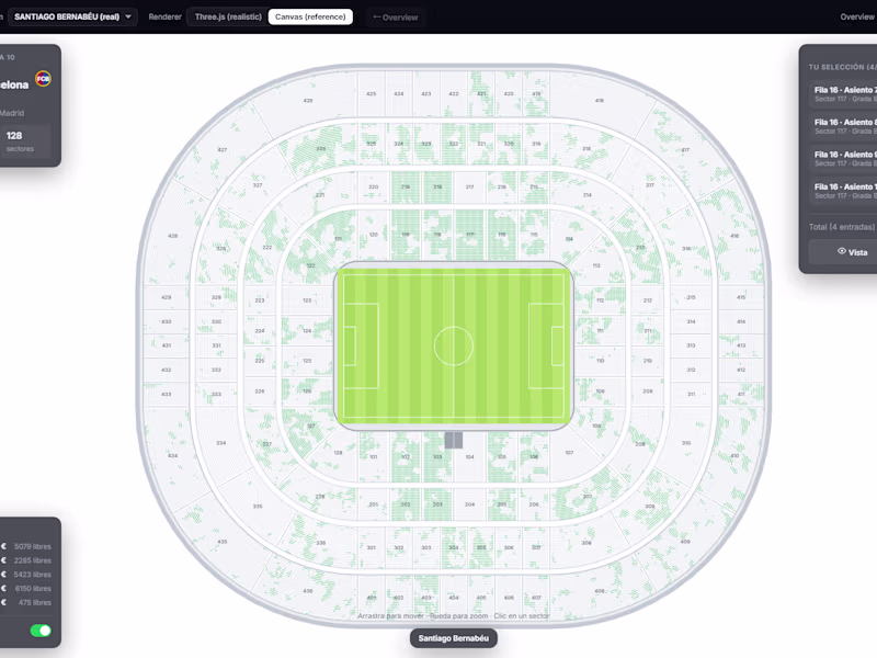 Cover image for Estadio Santiago Bernabéu – 3D Seat Map