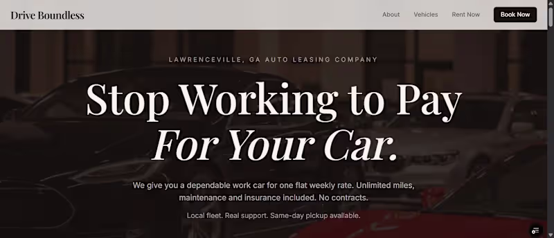 Cover image for Drive Boundless — a car-rental