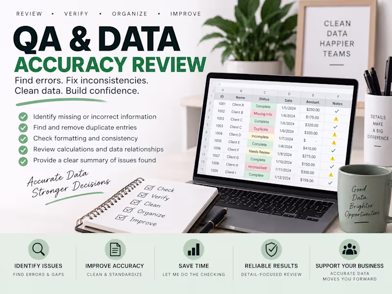 Cover image for QA & Data Accuracy Review