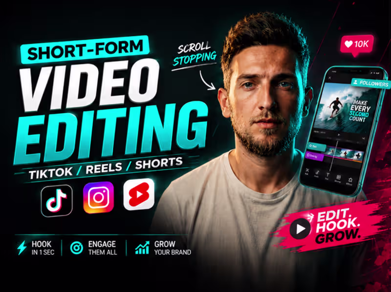 Cover image for Short-Form Video Editing (TikTok / Reels / Shorts)