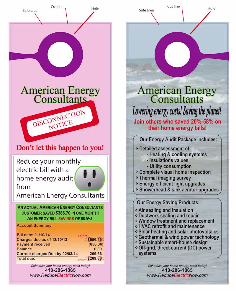 Cover image for Pro. Print-Ready door hanger Design with CMYK & Bleed Setup
