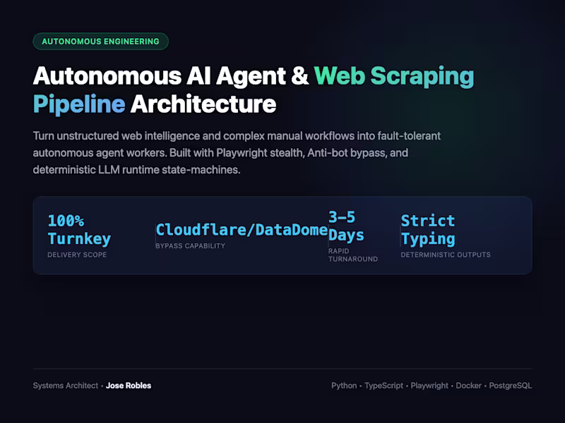 Cover image for Autonomous AI Agent & Web Scraping Pipeline Architecture