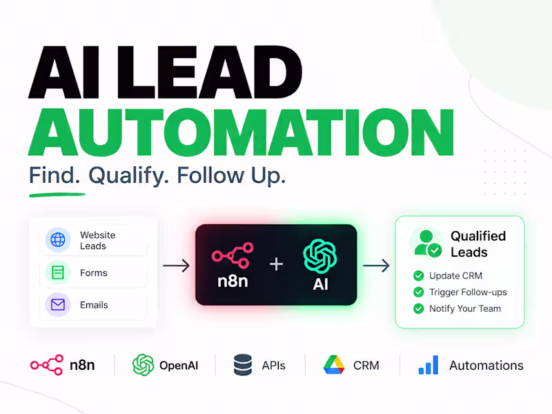 Cover image for AI Automation with n8n for Lead Generation & Workflows