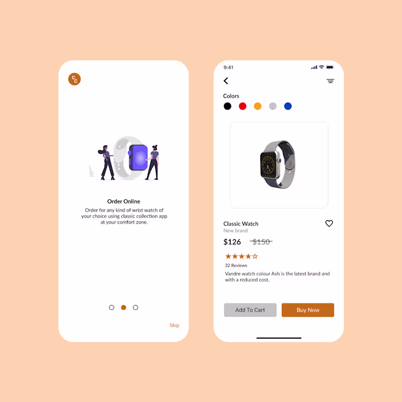 Cover image for Wrist watch E-commerce Design