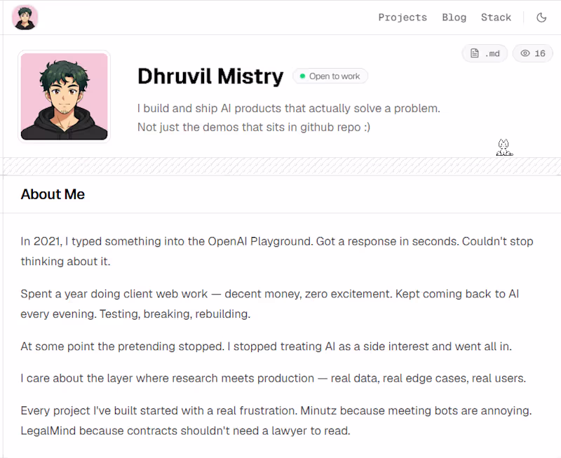 Cover image for bydhruvil.in — Personal Portfolio & Digital Identity