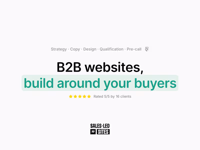 Cover image for B2B Website System, inc. Strategy · Website · Booking · Pre-call