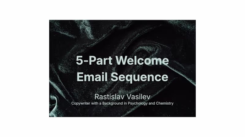 Cover image for 5-Part Welcome Email Sequence