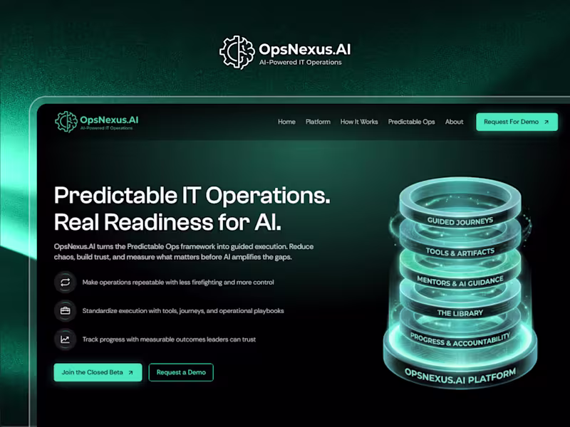 Cover image for OpsNexus.AI : AI SaaS Enterprise Framer Website