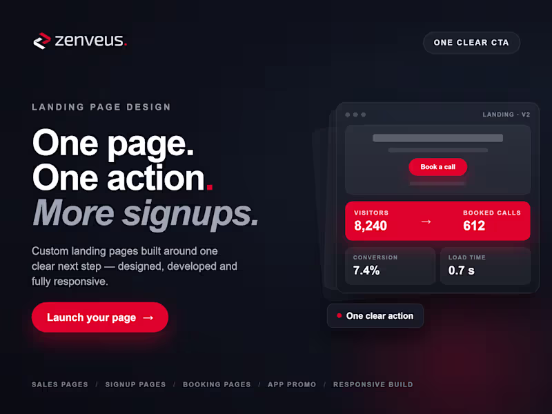 Cover image for Looking for a conversion focused landing page?