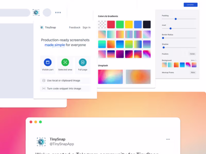 Cover image for TinySnap: A Production-Ready Screenshot Extension Tool for Ever…