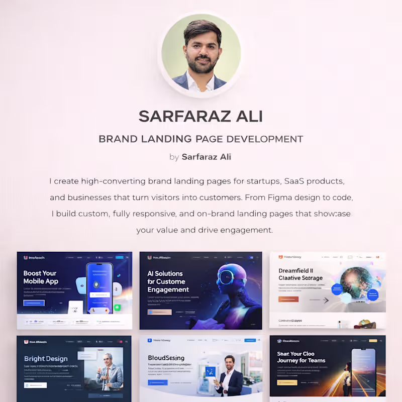 Cover image for Brand landing page development