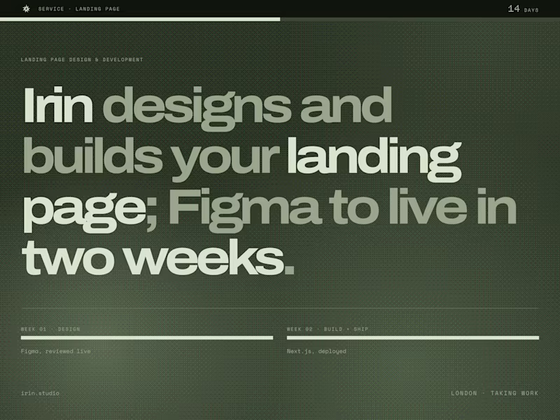 Cover image for Landing Page Design & Development (Figma to Live in 2 Weeks)