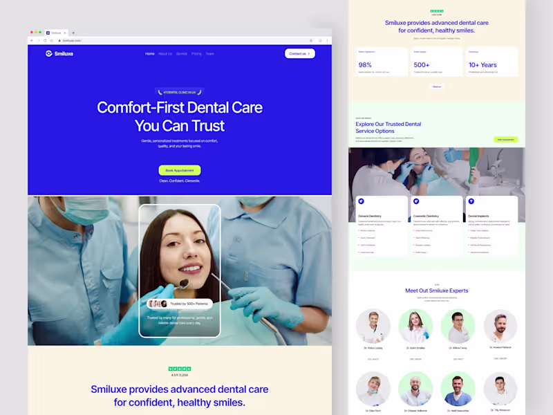 Cover image for Smiluxe - Dental Care Website