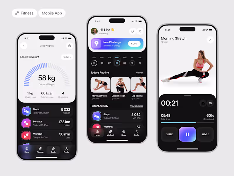 Cover image for FitFlow App UI/UX Design