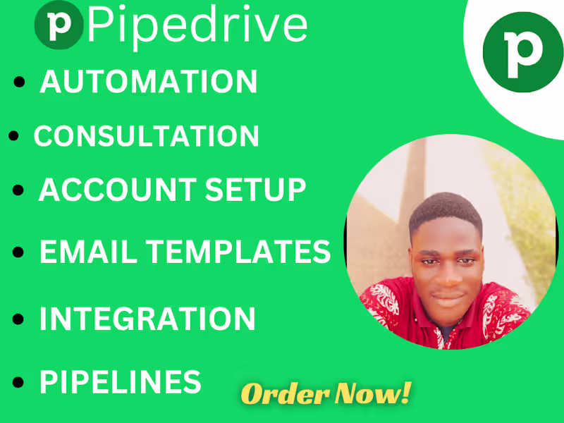 Cover image for PIPEDRIVE SETUP | PIPEDRIVE INTEGRATION|CRM CUSTOMIZATION