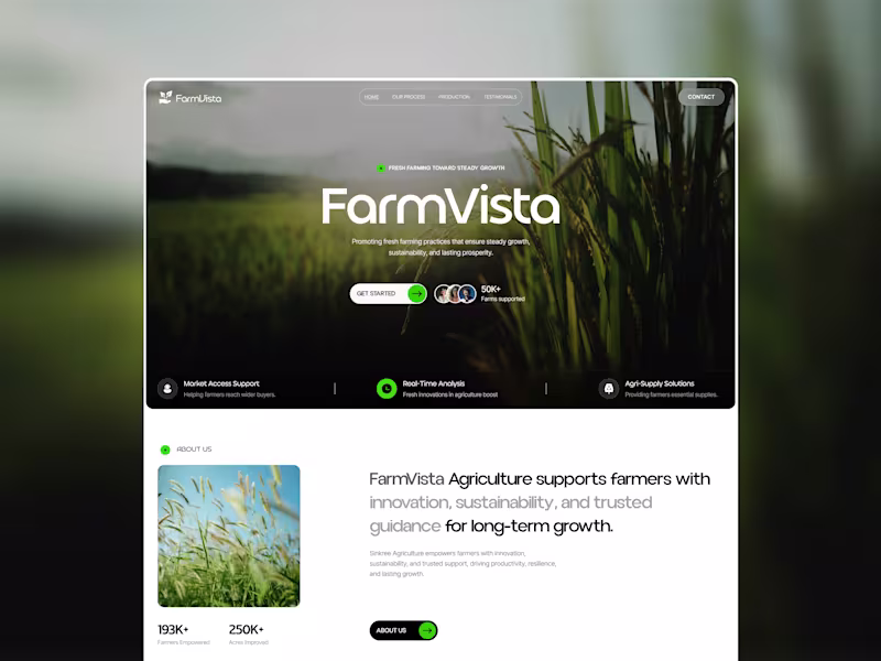 Cover image for FarmVista Agriculture Website UI UX