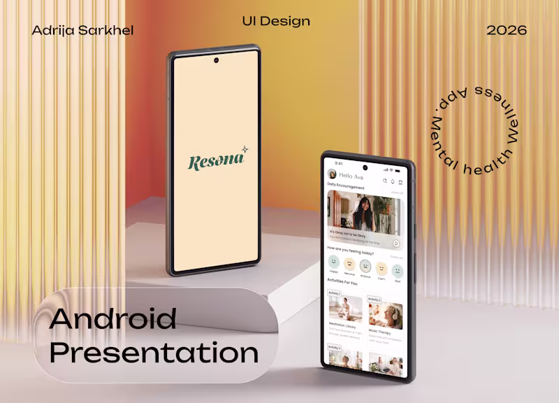 Cover image for Android Presentation-Resona(Mental Health Wellness App)