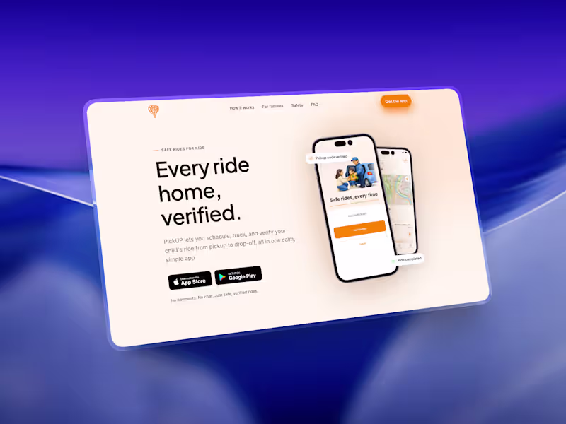 Cover image for PickUP App Landing Page