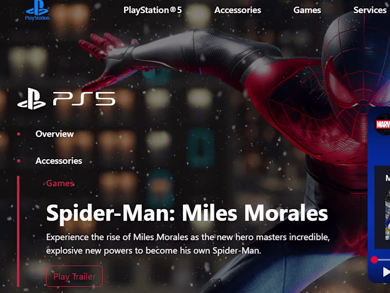 Cover image for PlayStation 5 Landing Page – Custom Modern UI