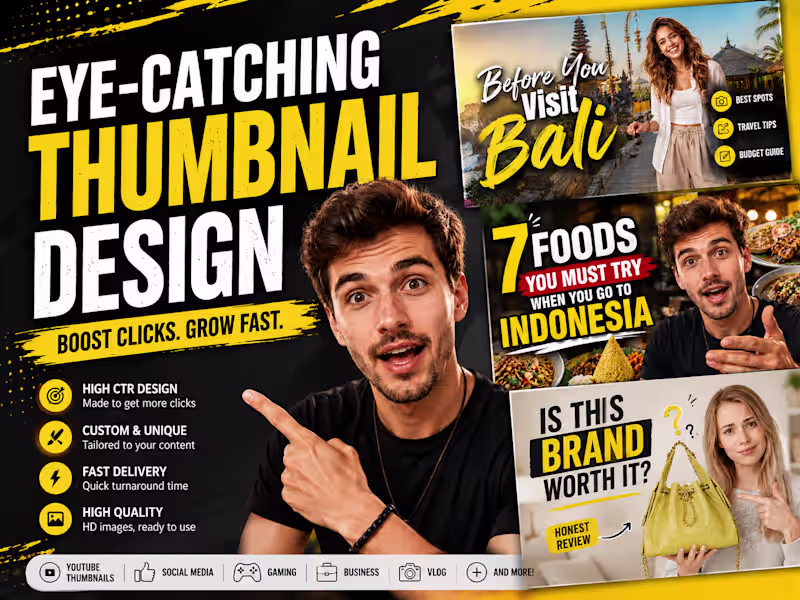 Cover image for Custom YouTube & Social Media Thumbnail Design