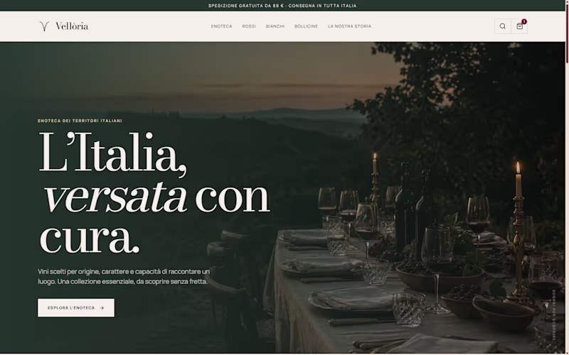 Cover image for Vellòria — Headless Shopify Wine Storefront