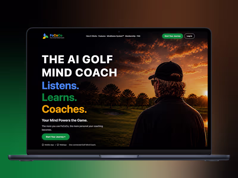 Cover image for FoCoCo: New AI Golf Mental Coach Platform