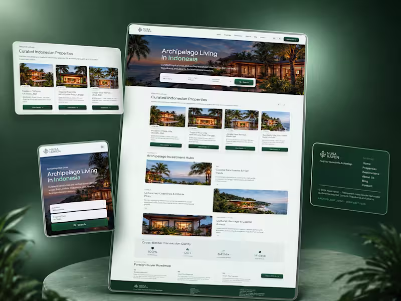 Cover image for Real Estate Website Design.
Nusa Haven
