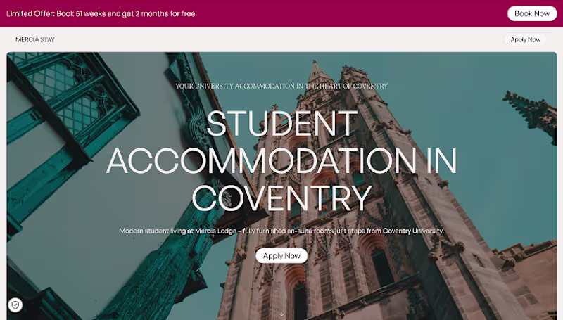 Cover image for Mercia Lodge — Student Accommodation