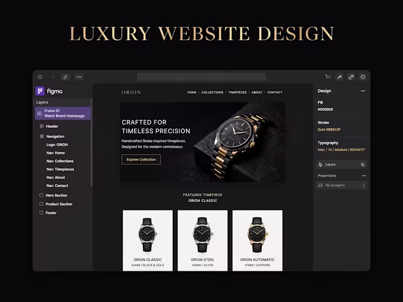Cover image for Luxury Website Design in Figma - 24H Delivery