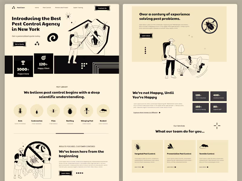 Cover image for Pest Control Service Website UI